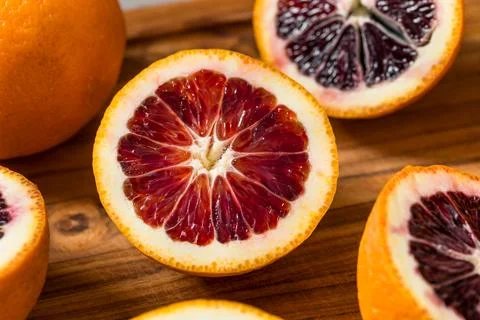 Organic Red Raspberry Blood Oranges Stock Photos