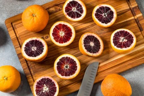 Organic Red Raspberry Blood Oranges Stock Photos