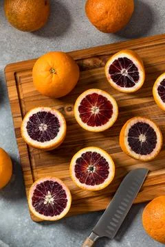 Organic Red Raspberry Blood Oranges Stock Photos