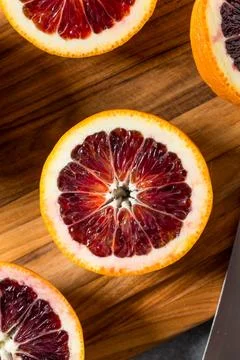 Organic Red Raspberry Blood Oranges Stock Photos