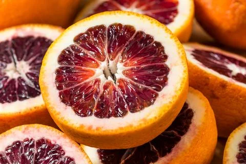 Organic Red Raspberry Blood Oranges Stock Photos
