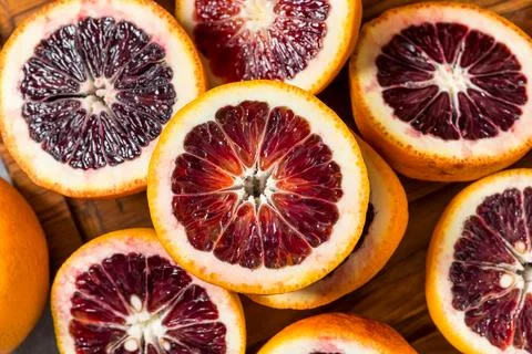 Organic Red Raspberry Blood Oranges Stock Photos