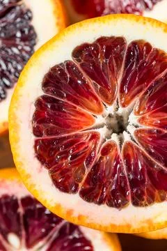 Organic Red Raspberry Blood Oranges Stock Photos