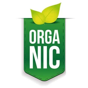 Organic ribbon with leaf Stock Illustration