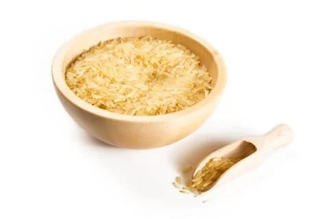 Organic rice on white background. 写真素材