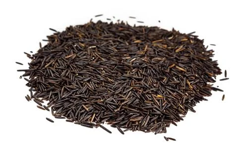 Organic rice on white background. Stock Photos