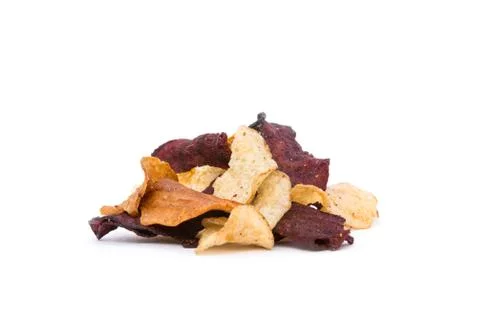Organic root vegetable crisps Stock Photos
