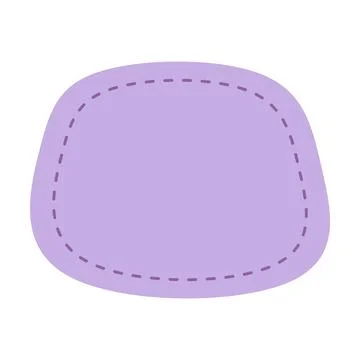 Organic rounded blob text box vector illustration with stitched border for .. Stock Illustration