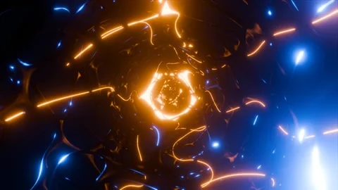 Organic Sci-Fi Animation Loop 4K - Futuristic Music Background Video Orange Video stock 293430049