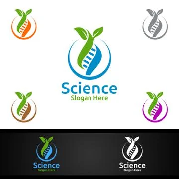 Organic Science and Research Lab Logo for Microbiology, Biotechnology, Chemis Stockillustratie
