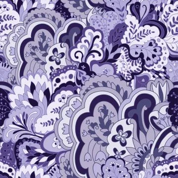 Organic seamless pattern with original plant elements. Floral seamless Illustrazione stock