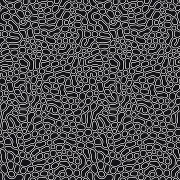 Organic seamless pattern with rounded shapes. Diffusion reaction background Stock Illustration