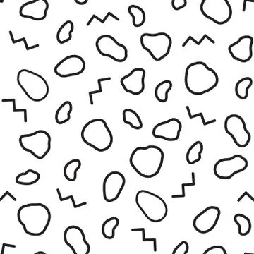 Organic seamless pattern in the style of Memphis Stock Illustration