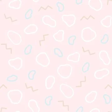 Organic seamless pattern in the style of Memphis Stock Illustration