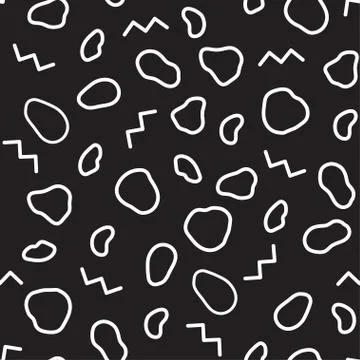 Organic seamless pattern in the style of Memphis Stock Illustration