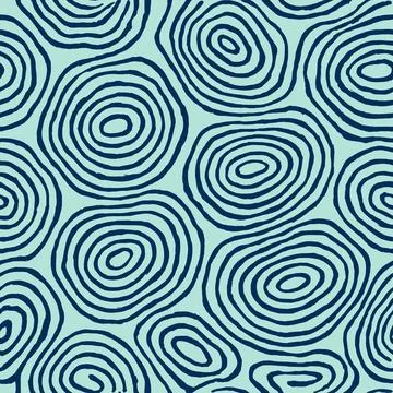 Organic Seamless Vector Pattern with Water Ripples Stock Illustration