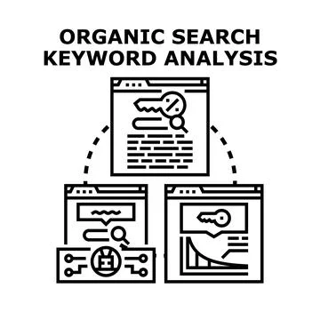 Organic search keyword analysis optimizing web content 스톡 일러스트