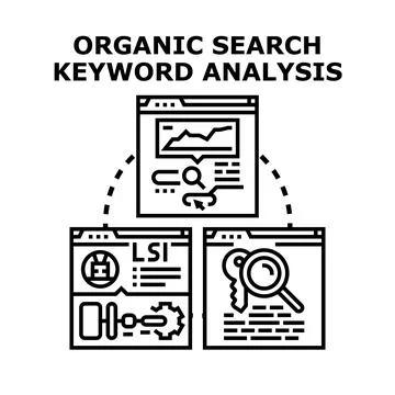 Organic search keyword analysis vector concept Stock Illustration