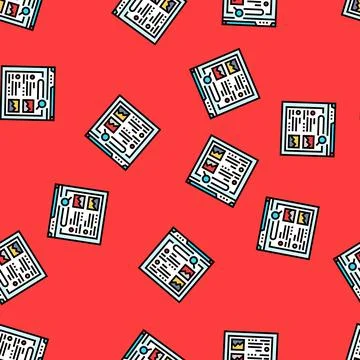 Organic search seo vector seamless pattern Illustrazione stock