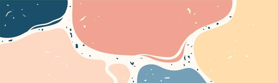 Organic shape vector banner background. Trendy abstract modern art in simple Stock Illustration