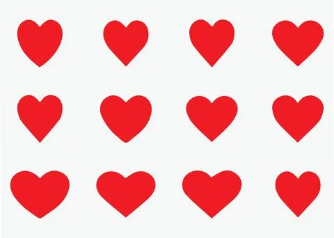 Organic Solid Red Heart Illustration Shapes Stock Illustration