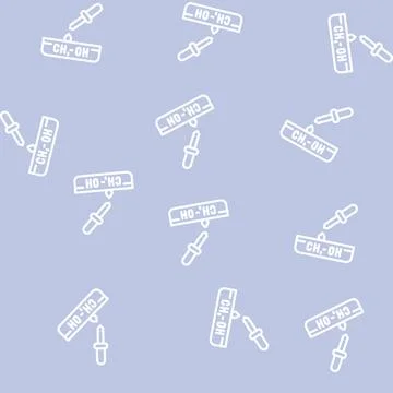 Organic solvent line vector seamless pattern Stockillustratie