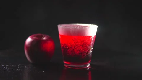 Organic squeezed fresh apple juice Stock Footage 170029892