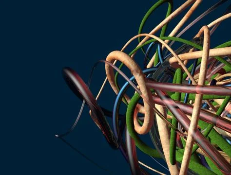 Organic Strands in Space Stock Illustration