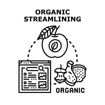 Organic streamlining process with natural and digital elements Stock Illustration