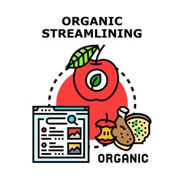 Organic streamlining process with natural and digital elements Illustrazione stock
