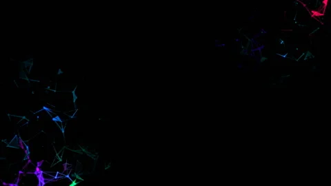 Organic structures in corners. Place for text.Blue plexus and lightning abstract Stock Footage 95295894