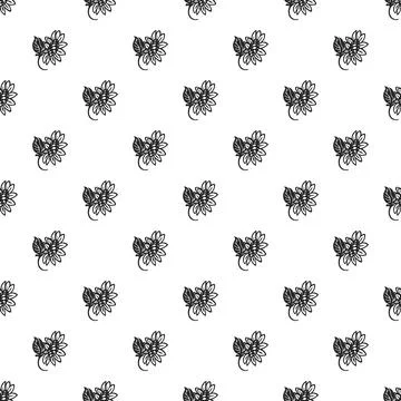 Organic sunflower pattern seamless Stock Illustration