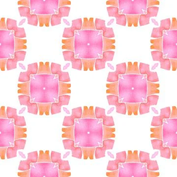 Organic tile. Orange curious boho chic summer Stock Illustration