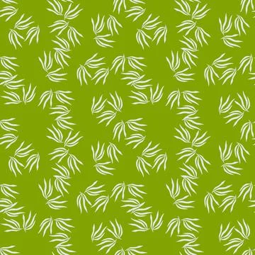 Organic tropical leaves semless pattern. Summer tropic leaf on green backgrou Illustrazione stock