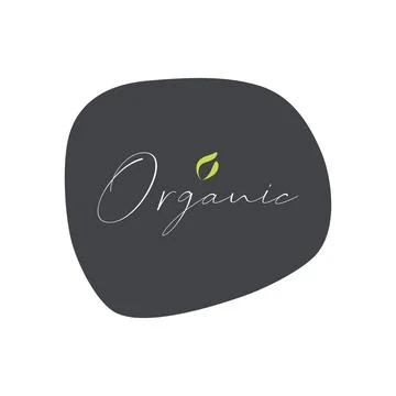 Organic vector icon. Gray isolated sign with green leaf. Illustration symbol Stock Illustration