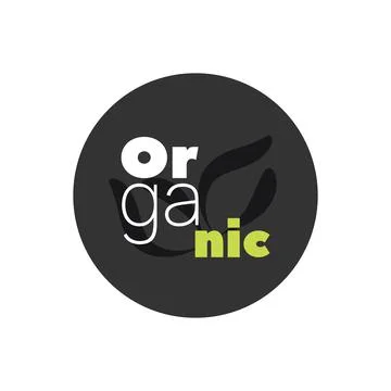 Organic vector icon. Gray white green isolated sign. Circle illustration Stock Illustration