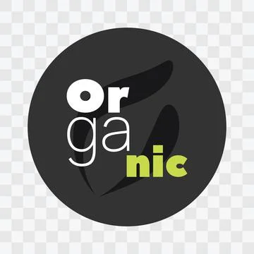 Organic vector icon. Gray white green isolated sign on transparent background Stock Illustration