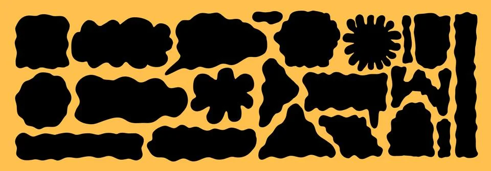Organic vector shapes with wavy borders. Abstract forms silhouettes. Rectangle Illustrazione stock