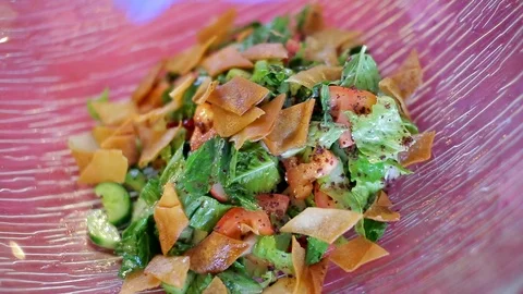 Organic Vegetable Salad Video stock 95697956