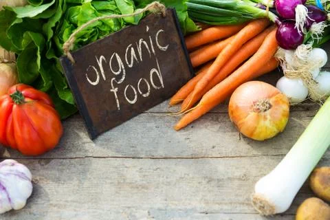 Organic vegetables on a table Stock Photos