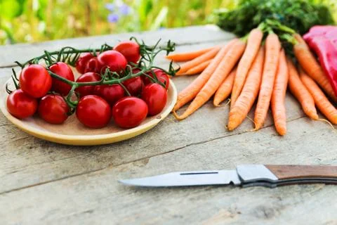 Organic vegetables on a table 库存照片