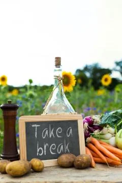Organic vegetables on a table 스톡 사진