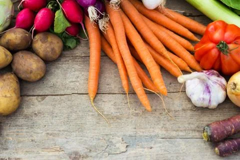 Organic vegetables on a table 库存照片