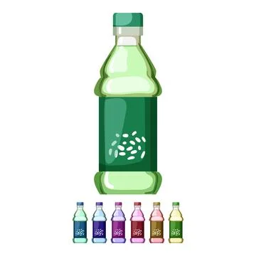 Organic vinegar bottle cartoon vector graphic Stock Illustration