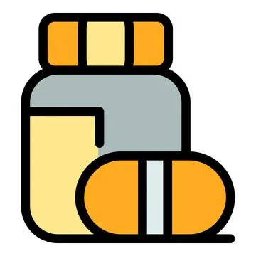 Organic vitamin icon vector flat Illustrazione stock