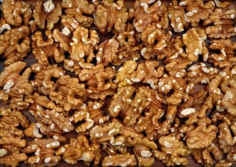 Organic Walnut kernel. For texture or background Stock Photos