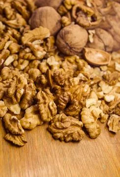 Organic walnuts background Stock Photos