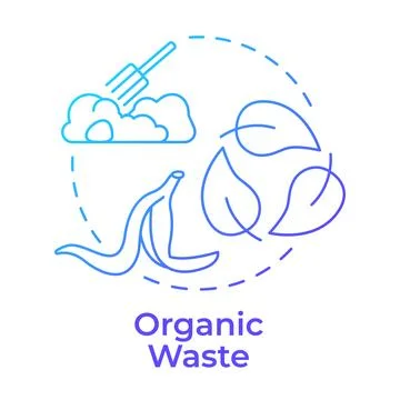 Organic waste blue gradient concept icon Stock Illustration