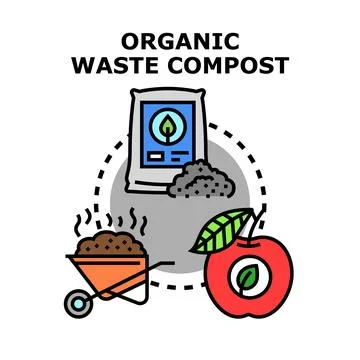 Organic waste composting process creating natural fertilizer Stock Illustration