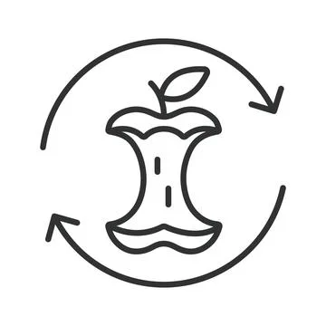 Organic waste recycling and compost, icon in line design. organic waste Stock Illustration